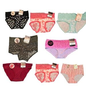 Women small underwear panties bikini hipster boy, short brief 8 pairs